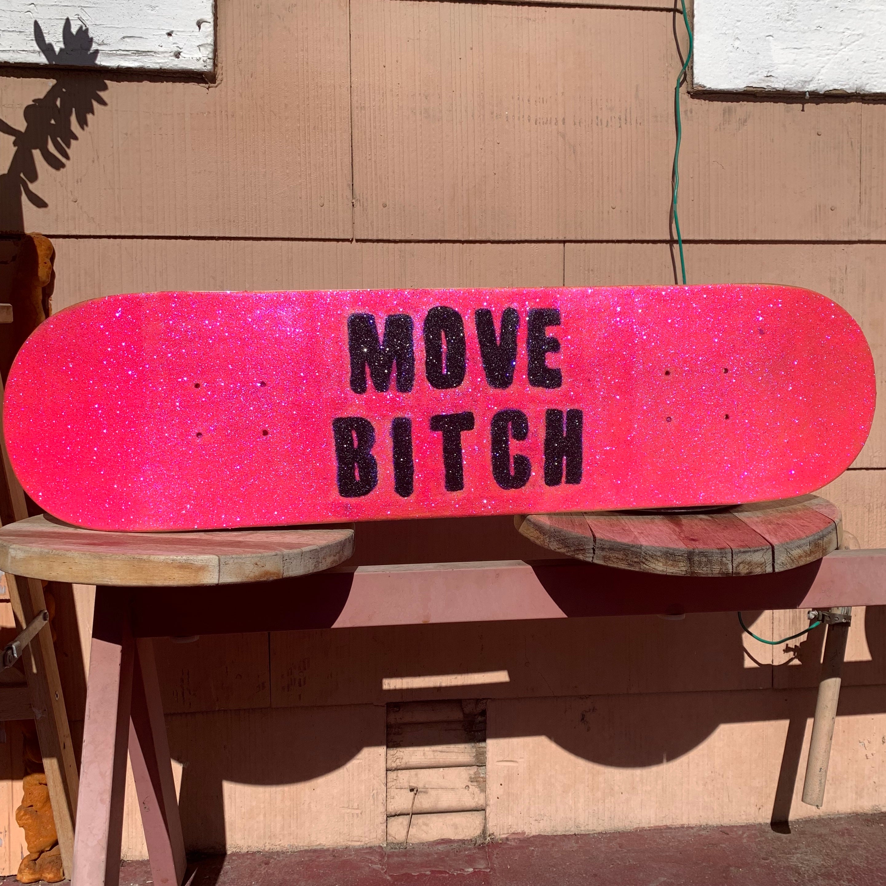 the luda (move bitch) glitter skateboard