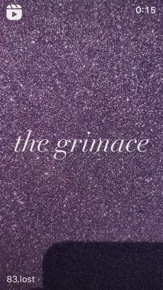 the grimace, a glitter skateboard