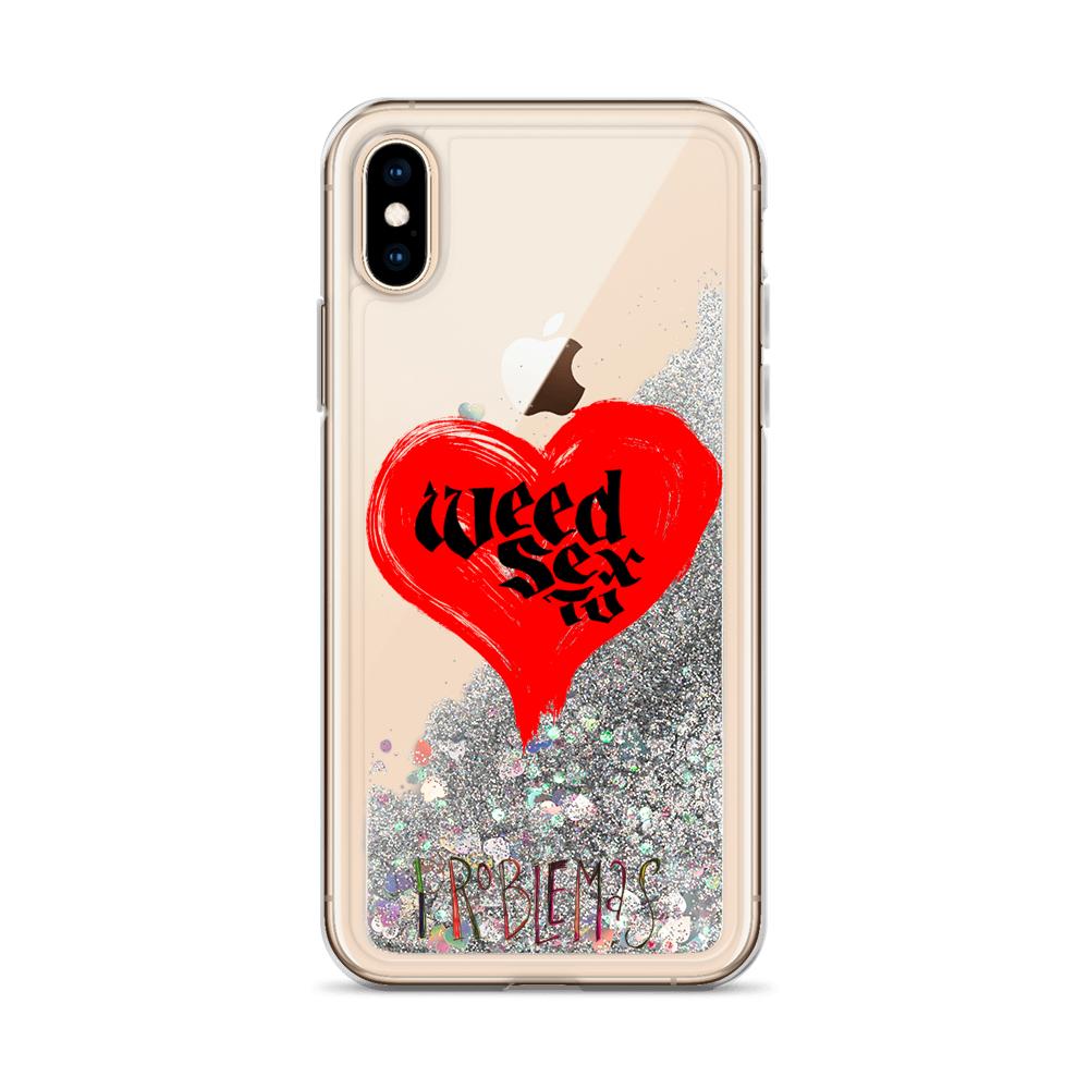 weed sex tv liquid glitter iphone case
